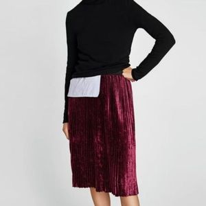 ZARA Pleated Midi Skirt